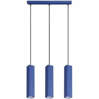 Sollux Lampada a sospensione RAYO 3L oltremare 3xGU10 10W alluminio 98x6x45cm