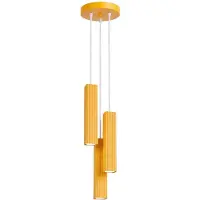 Sollux Lampada a sospensione RAYO 3P gialla 3xGU10 10W alluminio 108x20x20cm