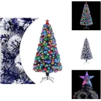 vidaXL Albero di Natale artificiale con illuminazione 120 cm in fibra di vetro - Alberi di Natale