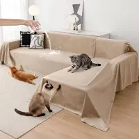 Merkloos Copertura per divano a forma di L, impermeabile e resistente ai graffi, composta da 2 pezzi, dimensioni 180x280 cm + 180x300 cm, adatta per divani ad angolo