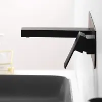 Merkloos Miscelatore per vasca da bagno, montaggio a parete, con bocchetta ampia, 2 fori, colore nero, per bagno