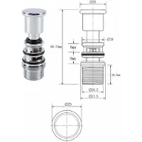 Merkloos Deviatore per acqua in ottone cromato, con sistema a molla, per doccia, per la regolazione del flusso d'acqua