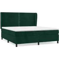 vidaXL Letto a molle con materasso verde scuro 180x200 cm in velluto