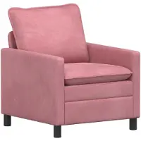 Merkloos Divano moderno in velluto, color rosa, a una piazza, dimensioni 76 x 81 x 87,5 cm