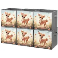 Merkloos Set di 6 contenitori pieghevoli con motivo a cervo