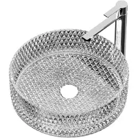 Emke , lavello per stoviglie in vetro, forma rotonda, 36 x 36 x 11,2 cm, trasparente