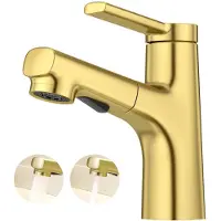 Merkloos Miscelatore monocomando con doccetta estraibile, nero, per lavabo da bagno