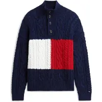 Tommy Hilfiger Pullover blu scuro / rosso fuoco / bianco