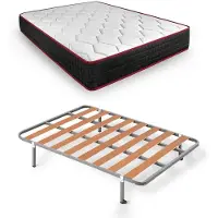 Dripio Letto completo 135x190 cm, completo di rete a doghe e materasso in memory foam