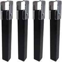Dripio Set di 4 piedini in acciaio, neri, dimensioni 30x30x30 mm, con sistema di fissaggio a clip