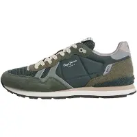 Pepe Jeans per uomo. PMS400050 Sneaker Brit League verdi (42), Tessuto, Basso, Stringhe, Casual, Verde