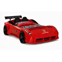 Xl Moebel Gmbh Letto a forma di auto da corsa, rosso, per bambini, con luci a tema auto sportiva