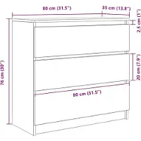 vidaXL Credenza look rovere nero 80x35x76 cm materiale a base di legno