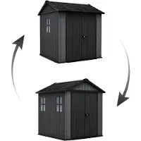 Keter Casetta da giardino Newton Plus largo 7x7,5 grigio, con pavimento