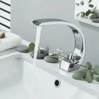 Sonstiges Miscelatore per lavabo in ottone cromato, per acqua fredda e calda, adatto per bagno, ospiti o toilette, a risparmio idrico