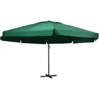 vidaXL Ombrellone da giardino a 8 braccia, ideale per mercati, terrazze e balconi, con protezione UV. Altezza: 385 cm. Peso: 13 kg. Colore: verde. Diametro: 600 cm