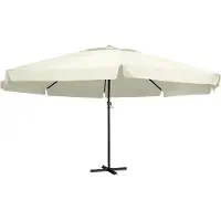vidaXL Ombrellone da giardino a 8 braccia, ideale per mercati, terrazze e balconi, con protezione UV. Altezza: 385 cm. Peso: 13 kg. Colore: bianco. Diametro: 600 cm