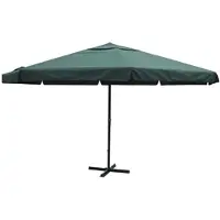 vidaXL Ombrellone da giardino a 8 braccia, ideale per mercati, terrazze e balconi, con protezione UV. Altezza: 385 cm. Peso: 13 kg. Colore: verde. Diametro: 500 cm