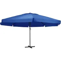 vidaXL Ombrellone da giardino a 8 braccia, ideale per mercati, terrazze e balconi, con protezione UV. Altezza: 385 cm. Peso: 13 kg. Colore: azzurro. Diametro: 600 cm