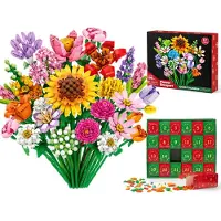 Merkloos Calendario dell'Avvento fiori da costruire - 24 giorni - 24 fiori - Set da costruire per adulti e bambini
