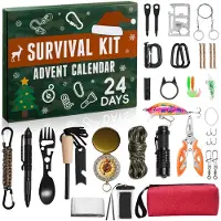 Dripio Calendario dell'Avvento a tema survival, con 24 giorni di conto alla rovescia, design militare