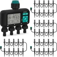 Vonroc Timer per irrigazione a 4 vie e 4 x Sistema di irrigazione | Set completo