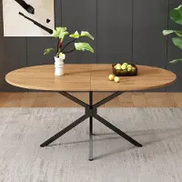 Merkloos Tavolo da pranzo ovale, 80 x 120 cm, con gambe in metallo robuste