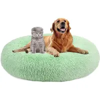 Sonstiges Cuccia per cani, forma rotonda, diametro 80 cm, in peluche, lavabile, antiscivolo, colore verde