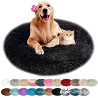 Sonstiges Cuccia per cani, rotonda, in peluche, lavabile, antiscivolo, nera, 110 cm