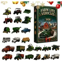Merkloos Calendario dell'Avvento a tema macchinari agricoli per Natale
