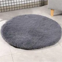 Sonstiges Tappetino per cani, cuccia per animali domestici, in morbido peluche, colore grigio scuro, diametro 40 cm