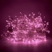 Dripio Catena luminosa a LED, 31 V, 25 metri, 500 LED, rosa, grado di protezione IP44, 8 effetti