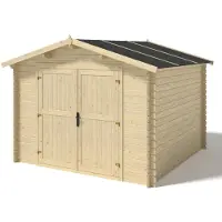 ALTANKA Casetta da giardino in legno - 9m2 - 3x3m - 28mm - colore: naturale