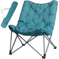 Redcliffs Sedia Da Campeggio High Deluxe Con Cuscino Blu