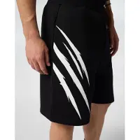 Plein sport Shorts sportivi Scratch in jersey di cotone con logo a contrasto