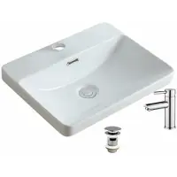 MOB-IN Lavello rettangolare da incasso 48x37 + rubinetto + piletta LEA