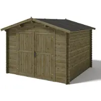 ALTANKA Casetta da giardino in legno - 9m2 - 3x3m - impregnata - 28mm - colore: verde
