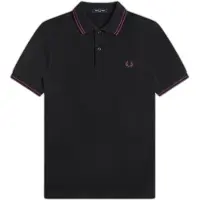 Fred perry per uomo. M3600 Polo Twin Tipped nera (S), Nero, Casual, Cotone, Manica corta