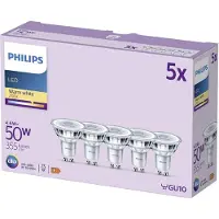Philips Lampadina LED , GU10, 4,6 W, trasparente, 2.700 K, confezione da 6 pezzi