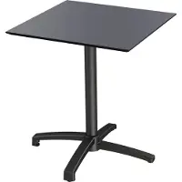 Essentials X Cross - Tavolo da giardino, struttura nera + piano in HPL nero, 70x70 cm, 1 pezzo