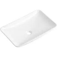 CERANO - Lavabo in Vetroceramica Moana - da appoggio - bianco lucido - 59,5 x 37,5 cm