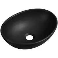 CERANO - Lavabo in Vetroceramica Minio - da appoggio - nero opaco - 34,5x26 cm