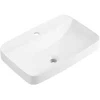 CERANO - Lavabo in Vetroceramica - semi-incassato - Vortico - bianco lucido - 60x40,4 cm