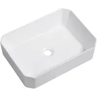 CERANO - Lavabo in Vetroceramica Liberto - da appoggio - bianco lucido - 50x36,5 cm