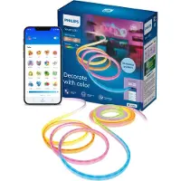 Philips Smart Lighting Striscia LED Smart Neon Flex di , 10 metri, tipo C, connessa tramite WiZ, striscia LED intelligente, Wi-Fi/Bluetooth, bianca, Wi-Fi 4 (802.11n), 802.11b, 802.11g, LED, plastica