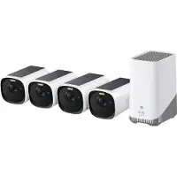 Eufy eufyCam E40 4-Cam Kit + HomeBase S280, Telecamera di sicurezza IP, Esterna, Cablata e wireless, A parete, Nera, Bianca, Sferica (forma)