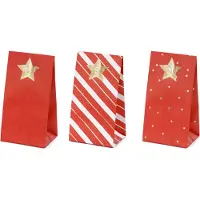 Party Deco Sacchetti calendario dell'Avvento da riempire 8x6,5x18cm set di carta rosso