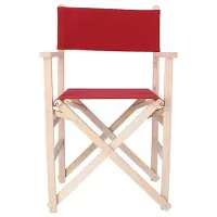 Wellhome Poltrona Da Regista Con Finitura Tramonto Senza Vernice Tela Marrone 51x46x86 Cm