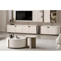 Xl Moebel Gmbh Modulo TV panoramico per soggiorno di design, tavolino da caffè, tavolino ausiliario