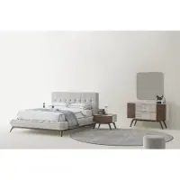 JVmoebel Mobili: Letto, consolle, specchiera, sgabello. Stile: moderno, colori: bianco, marrone, design: elegante